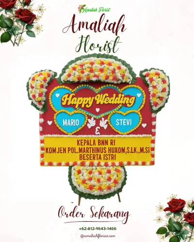 Karangan Papan Bunga Pernikahan di Tangkiling